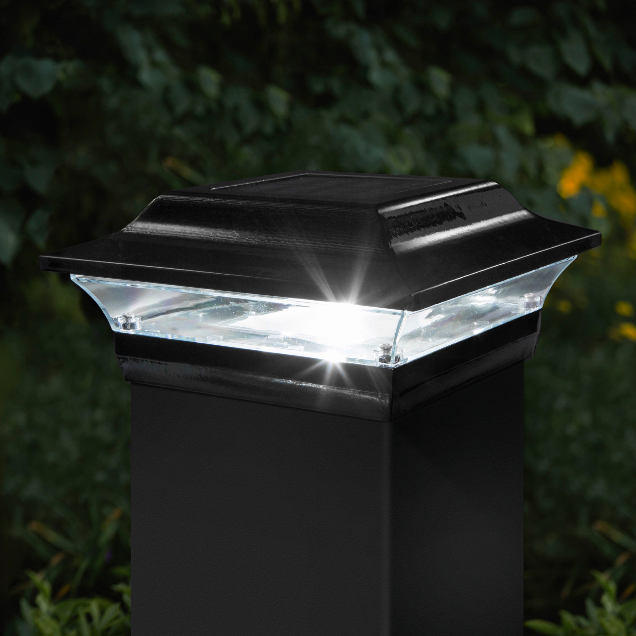 Classy Caps Imperial Solar Powered Integrated LED Aluminium in. x in.  Fence Post Cap Light with Base Adapter Included  Reviews Wayfair Canada