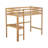 Twin Loft Bed with Built-in Desk, Rubber Wood High Loft Bed with Safety Guardrail & Ladder-1847988334