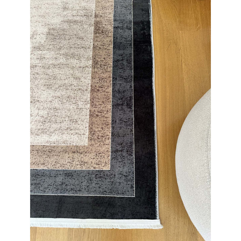 Tapis en coton avec envers antidérapant Lanney, Rectangle 5 pi 11 po x 16 pi 5 po