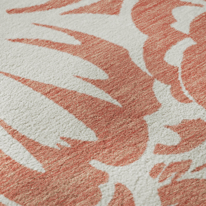 Premium Machine Washable Cerrito AMF551 Salmon 3' x 5' Rug, Runner 2'3" x 7'6"