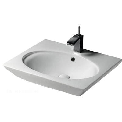 Barclay Opulence 18.5'' White Fireclay Rectangular Bathroom Sink with Overflow