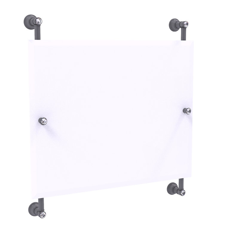 Miroir de salle de bain sans cadre Gavin, Gris mat