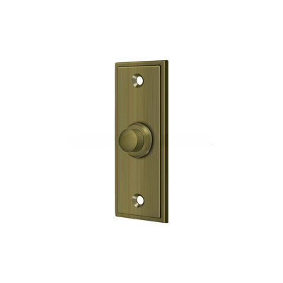 Deltana BBS333CR003 Bell Button, Rectangular Contemporary in PVD Polished Brass