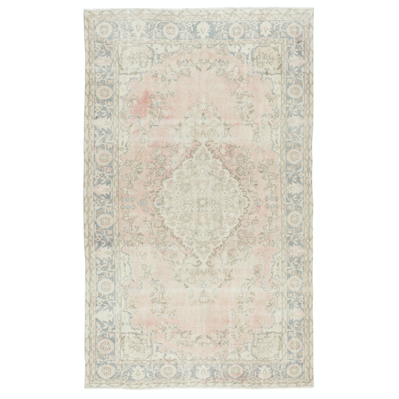 One of a kind Vintage Area Rug, Sun Faded Handmade Turkish Carpet