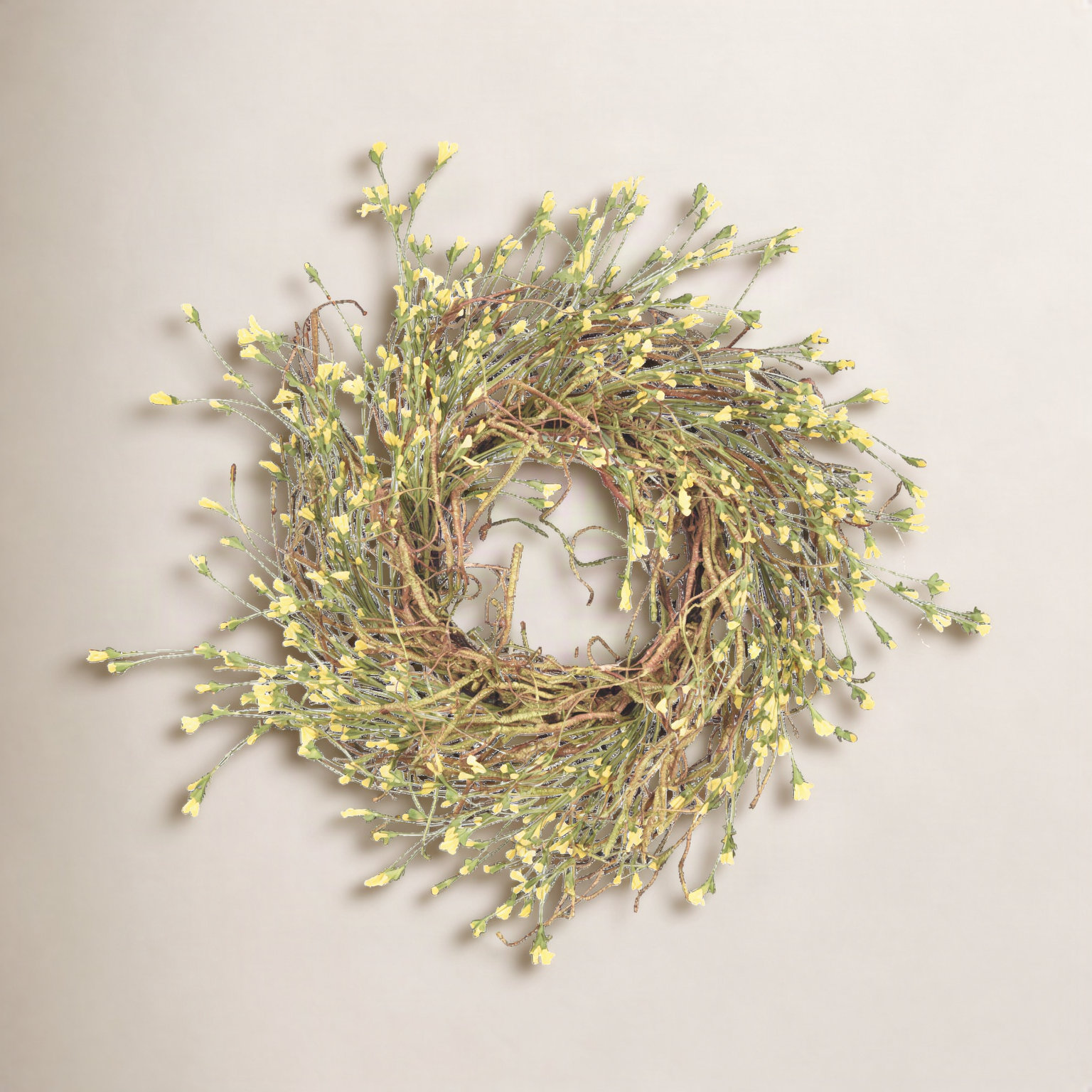 26" Wildflower Spring Front Door Wreath, Yellow