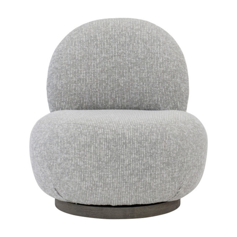 Caicos Swivel Patio Chair with Cushions, Lt Grey Chenille Woven Stripe 6023-010