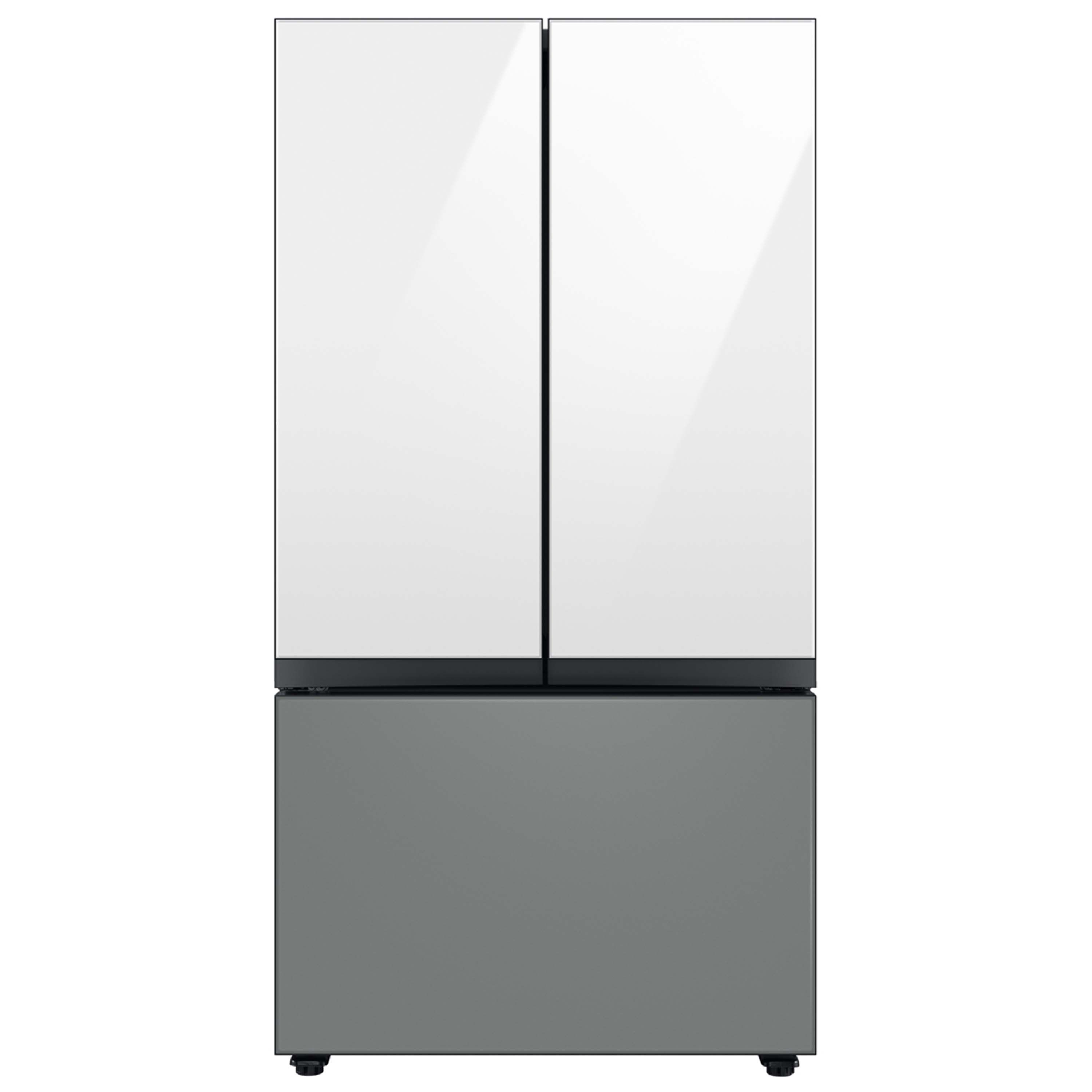 Bespoke 3-Door French Door Refrigerator (30 cu. ft.) with Beverage Center™  in Emerald Green Steel Refrigerators - BNDL-1650311467546
