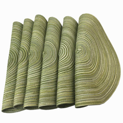 Napperons, napperons ronds pour table de salle à manger, tapis de table de cuisine antidérapants, résistants à la chaleur, diamètre 14 pouces (ensemble de 6)