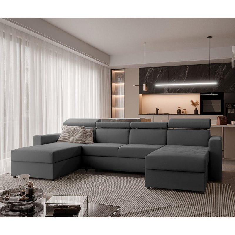 5 Seater Sofa Bed, Dark Grey