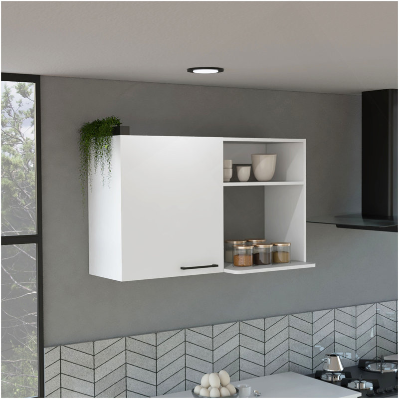 Armoire de cuisine murale Burwood, finition blanche, Blanc