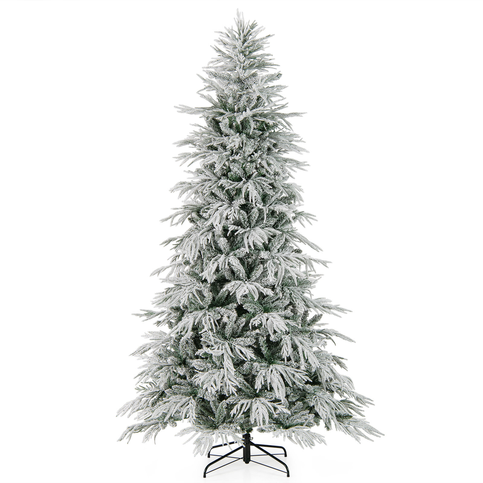 7 FT Artificial Christmas Tree with 820 PE PVC Branch Tips & 340 LED Lights, 8' H