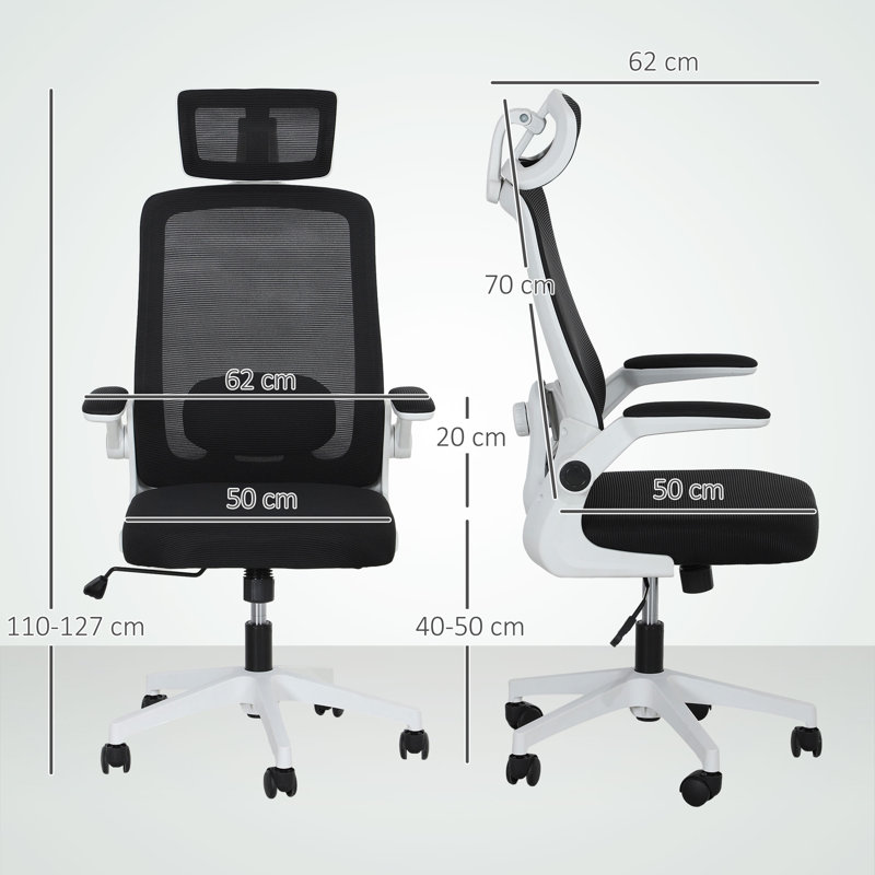 Mesh Office Chair with Headrest, Black