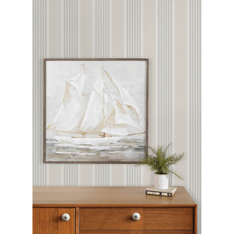 Papier peint à rayures gris clair Bingley, Light Grey