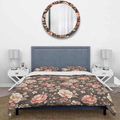 Ensemble de housse de couette Brown Garden