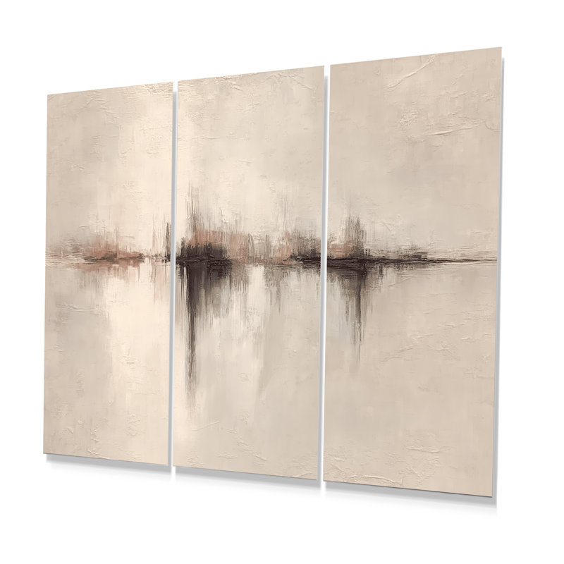 «Black Grey Shadow Lines Abstract - Minimalisme, grand ensemble de reproductions d'art mural, H 32 po x l 48 po