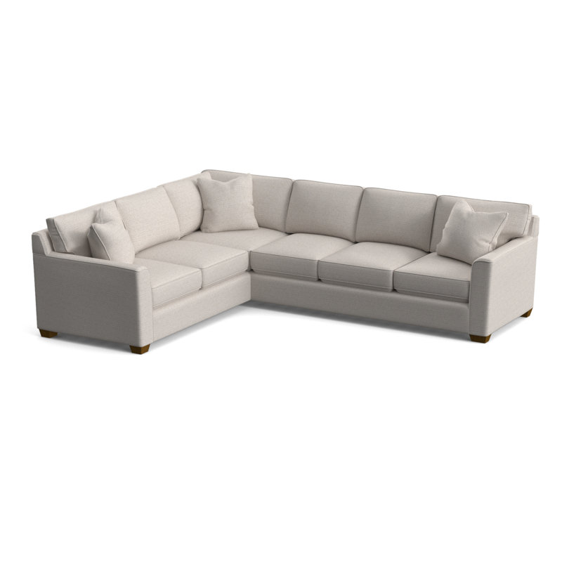 Frye L-Sectional, White Textured Performance; 0865-91, Left Hand Facing, Havana