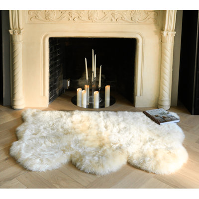 Munsey Handmade Sheepskin Natural Area Rug