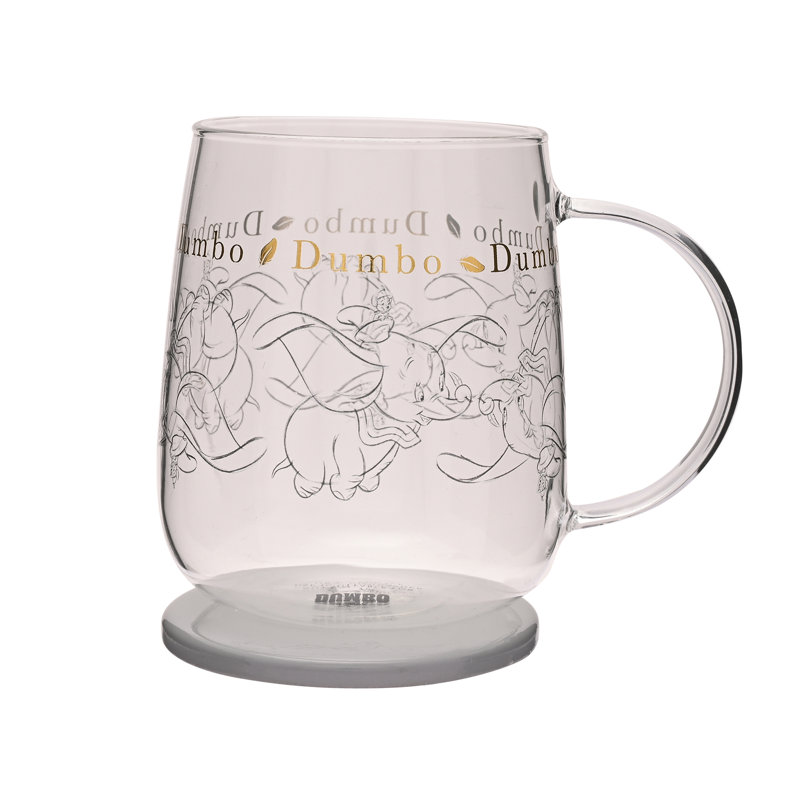 Disney Classic Collectable Glass Mug With Lid Dumbo