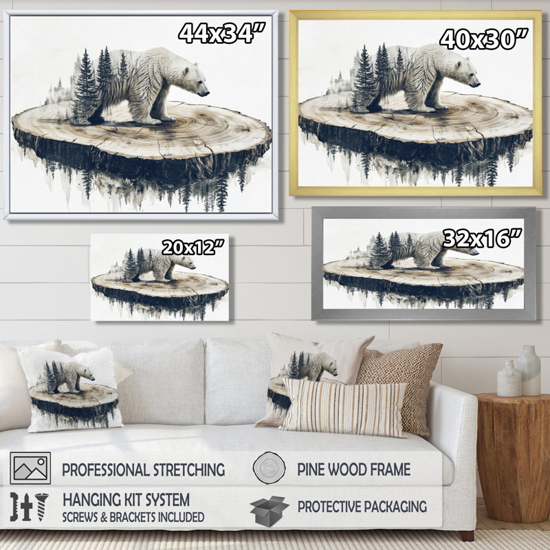 Gerno - animaux, art mural, H 12 po x l 20 po, Toile tendue