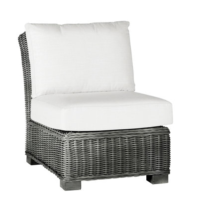 Rustic Woven Sectional Slipper Chair - Slate Gray
