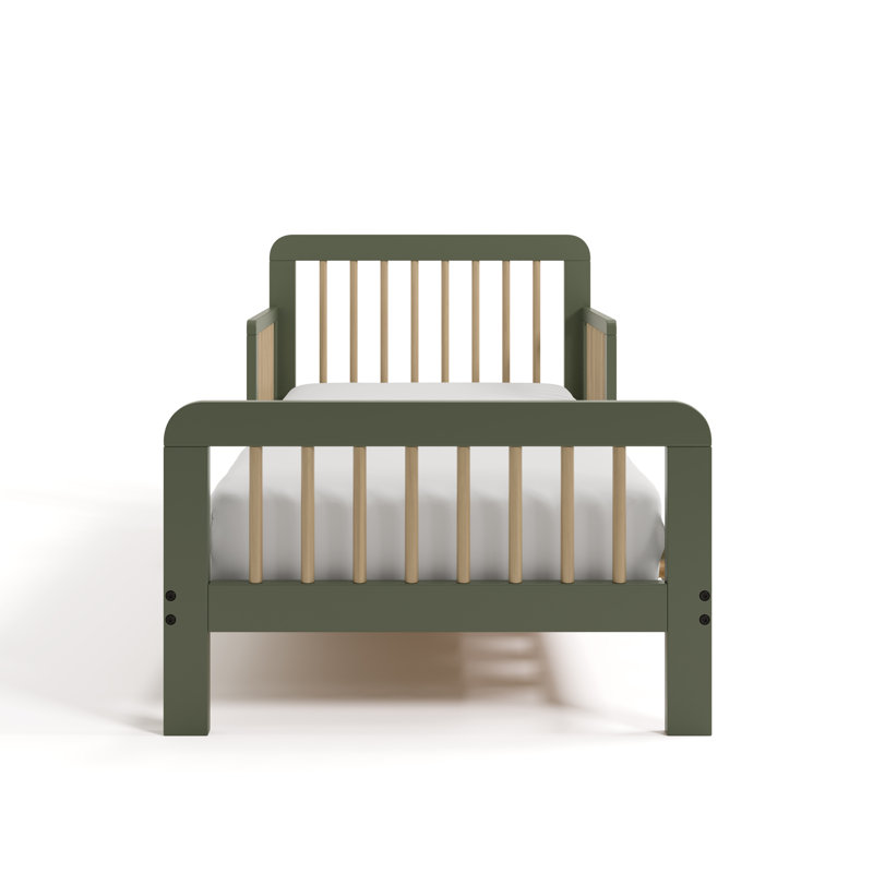 Pasadena Toddler Bed with Guardrails, Olive/Driftwood