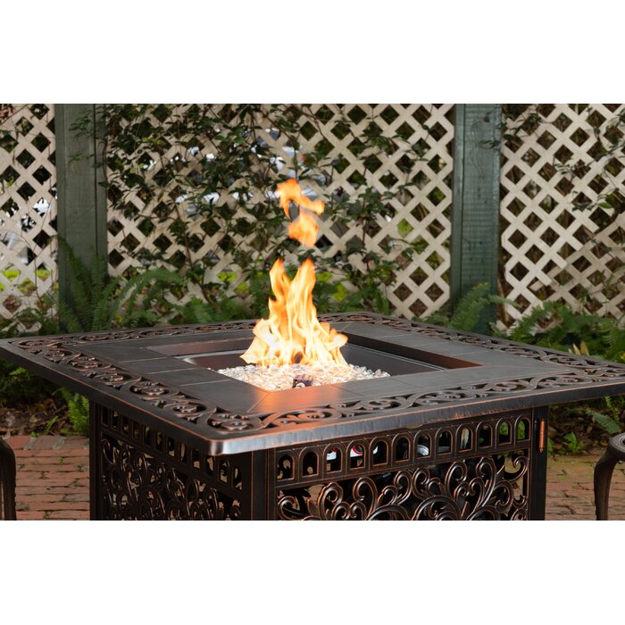 One Allium Way® Jaden Cast Aluminum Propane Fire Pit Table & Reviews ...