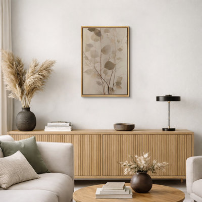 Eucalyptus Branch Silhouette Artwork, Office Pictures, Framed Canvas Giclee Print Wall Art
