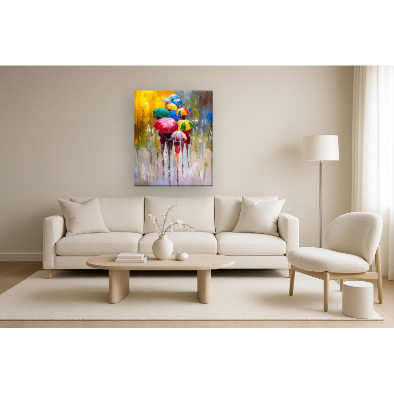Art mural sur toile Radiant Rainwalk Abstraction - 36 po x 48 po