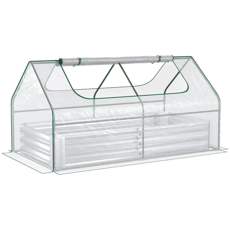 Lit de jardin surélevé galvanisé 6 pi x 3 pi Outsunny