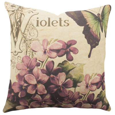Floral Cotton Blend Reversible Throw Pillow
