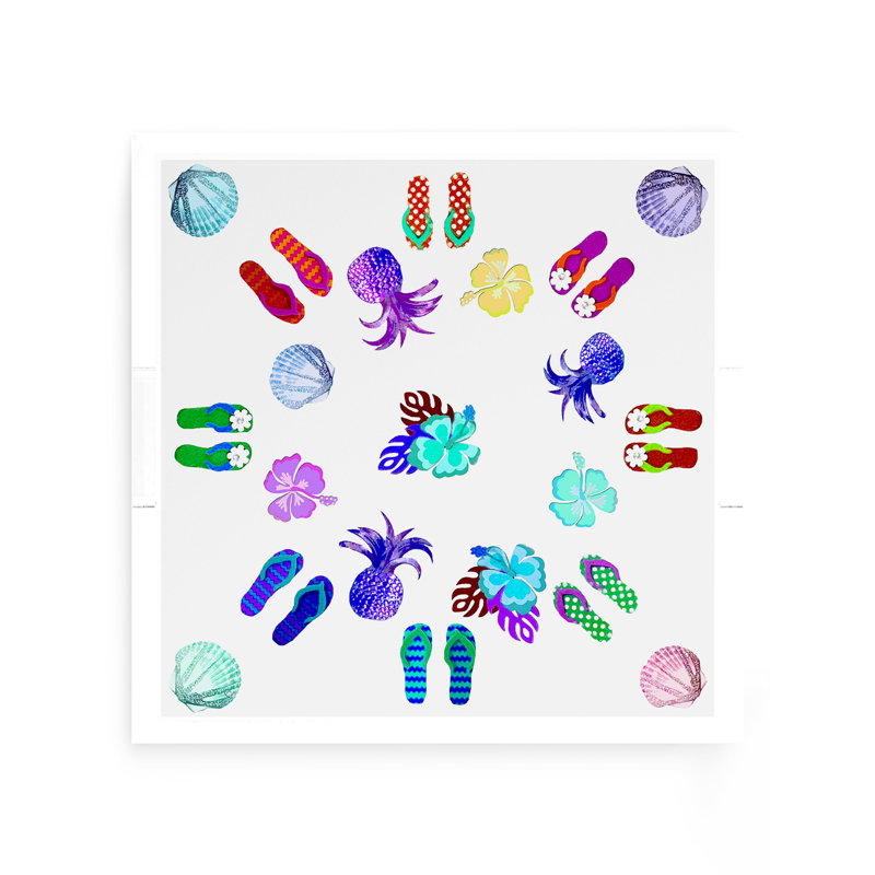 Winter in Florida Acrylic Square Decorative Tray, Colorful, 12"W x 12"D x 2"H