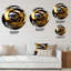 Horloge murale en métal - Tourbillon circulaire futuriste or et argent-93381389