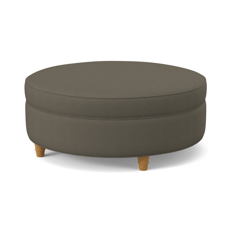 Duke Round Ottoman, Maya Cyan, Amber