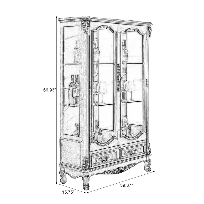 Nut-brown Solid + Manufactured Wood+Glass Display Cases, Nut-Brown