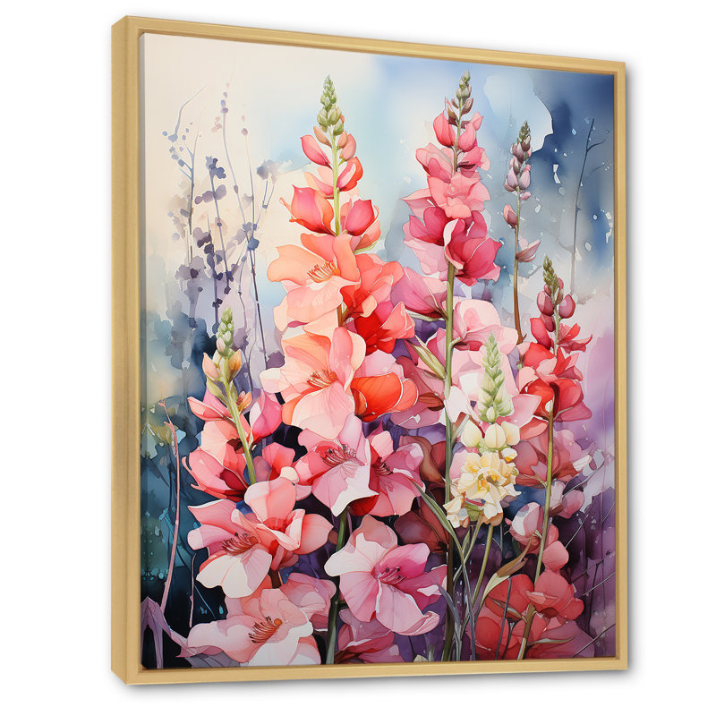 Meadow Snapdragon Serenity - impression sur toile florale et botanique, H 20 po x l 12 po x P 1 po, Cadre flottant naturel