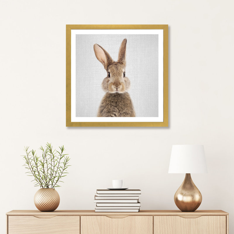 «Rabbit» - reproduction de photo, H 24 po x l 24 po x p 1 po, Papier doré