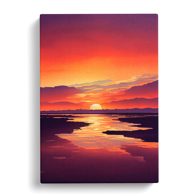 Alluring Sunset - Wall Art, Wrapped Canvas, 50cm H x 35cm W x 3cm D, No Matte