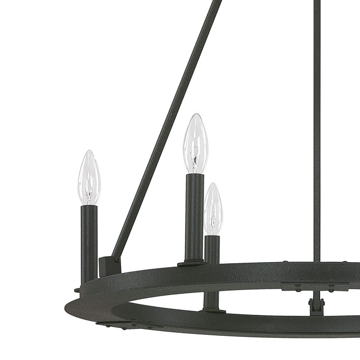 Pearson Dimmable Wagon Wheel Chandelier, 6