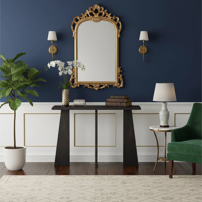 39.4'' Solid Wood Console Table, Anthracite