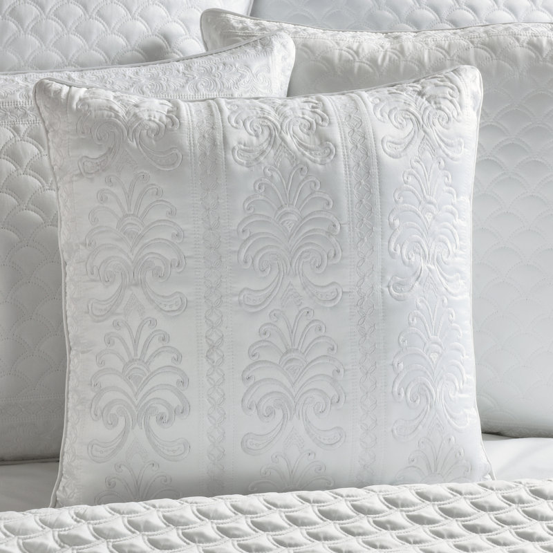 Coussin décoratif carré Lyndon, Blanc