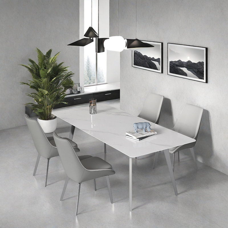 Ensembles de table de salle à manger Minimalist Modern Rock Plate., H 29,53 po x L 59,06 po x l 31,5 po