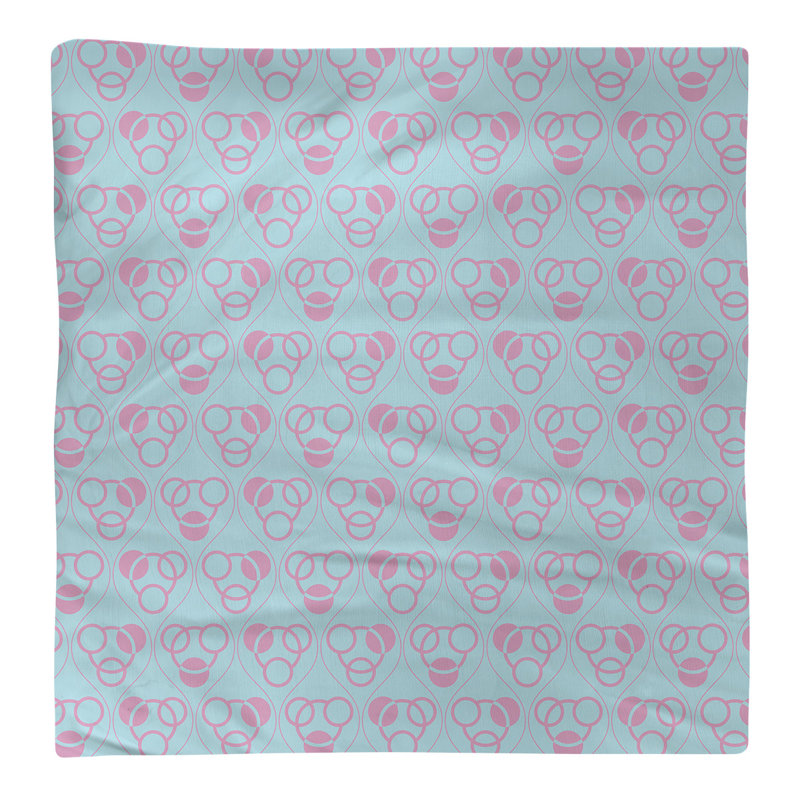 Serviette de table en coton classique Circles Waves, Bleu sarcelle / rose, H 0,1 po x l 22 po x P 22 po, Polyester sergé