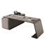 Bureau kaki clair en forme de L italien minimaliste-484752283