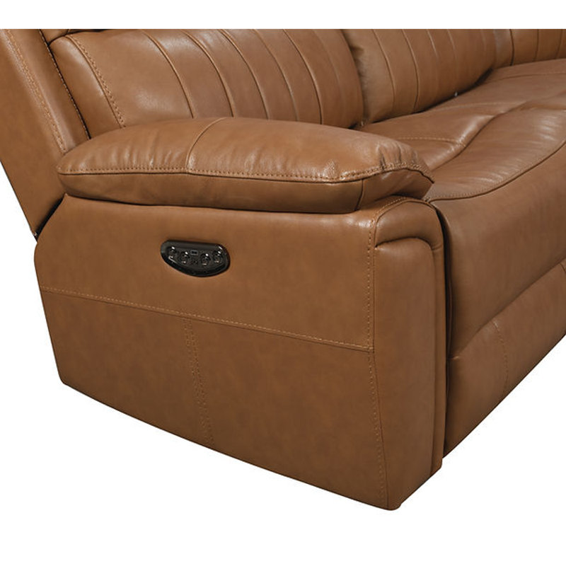 Canapé modulaire 6 pièces Zaviyar, Assortiment de cuir brun clair