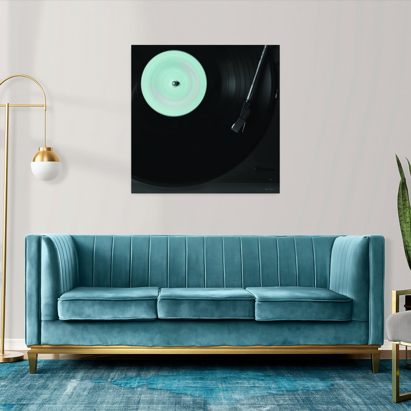 Platine tourne-disque rétro, art abstrait rétro, H 36 po x l 36 po