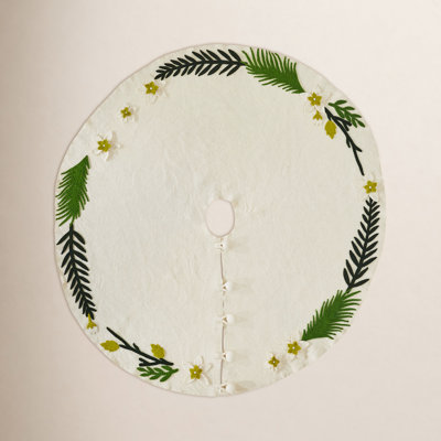Handmade Greenery Wool Tree Skirt