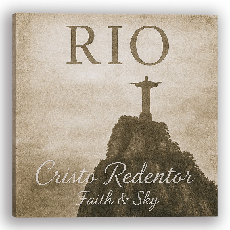"Rio - Cristo Redentor", art mural sur toile rétro