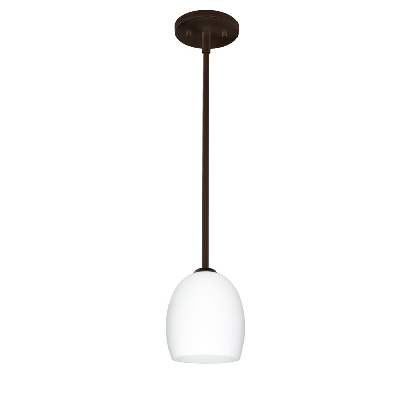 Lucia 1 - Light Single Pendant, Bronze, Opal Matte, Incandescent