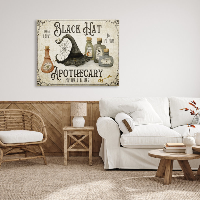 «Black Hat Apothecary Potions» par Deane Beesley, H 36 po x l 48 po x P 1,5 po