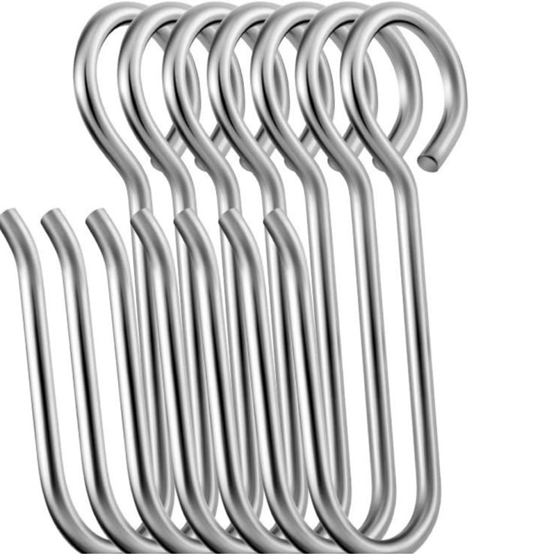 60-piece Silver Metal S-shaped Curtain Track Hooks